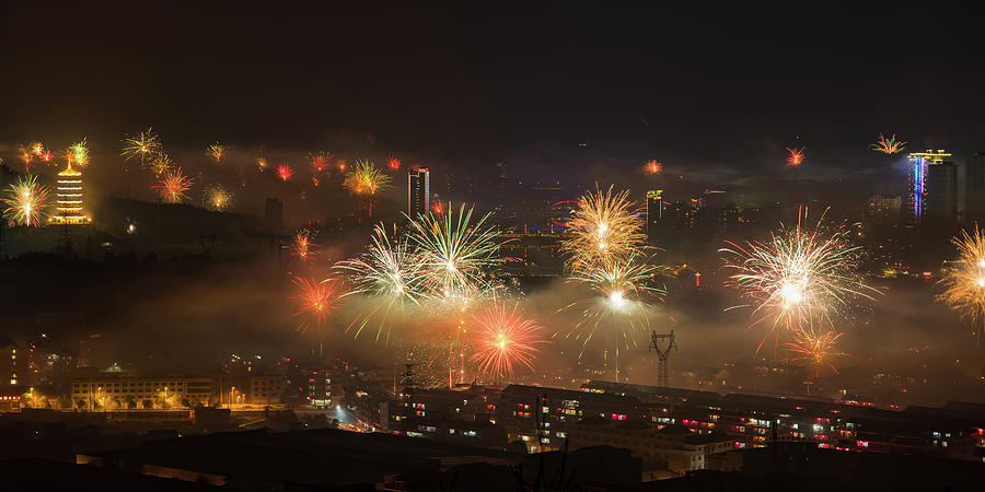 Chinese New Year Fireworks 2018 IV Photograph by William Dickman