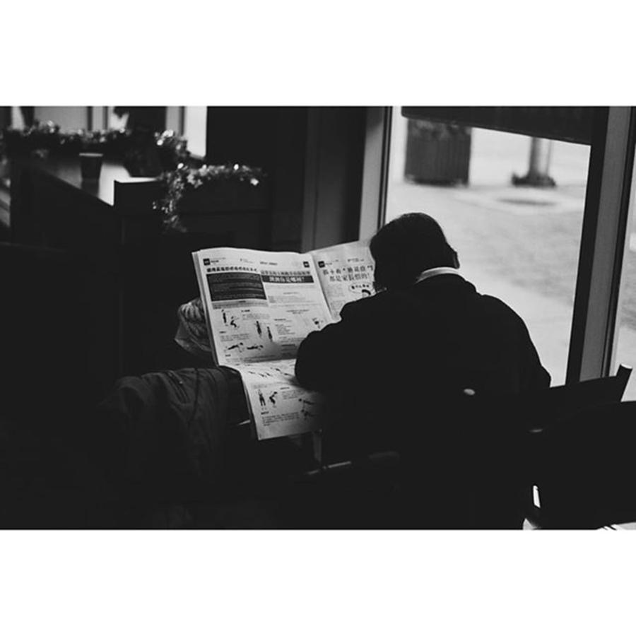 Christmas Photograph - Chinese Newspaper In A Tim Hortons! by Yassine Laaroussi
