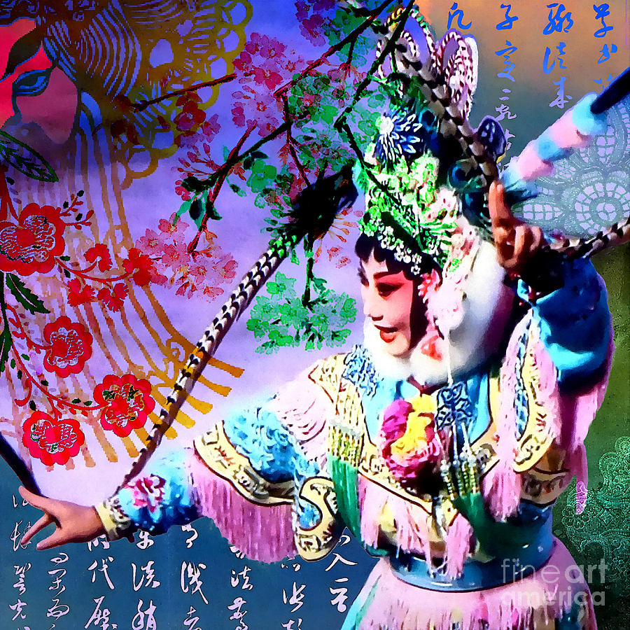 Music Mixed Media - Chinese Opera  by Stacey Chiew