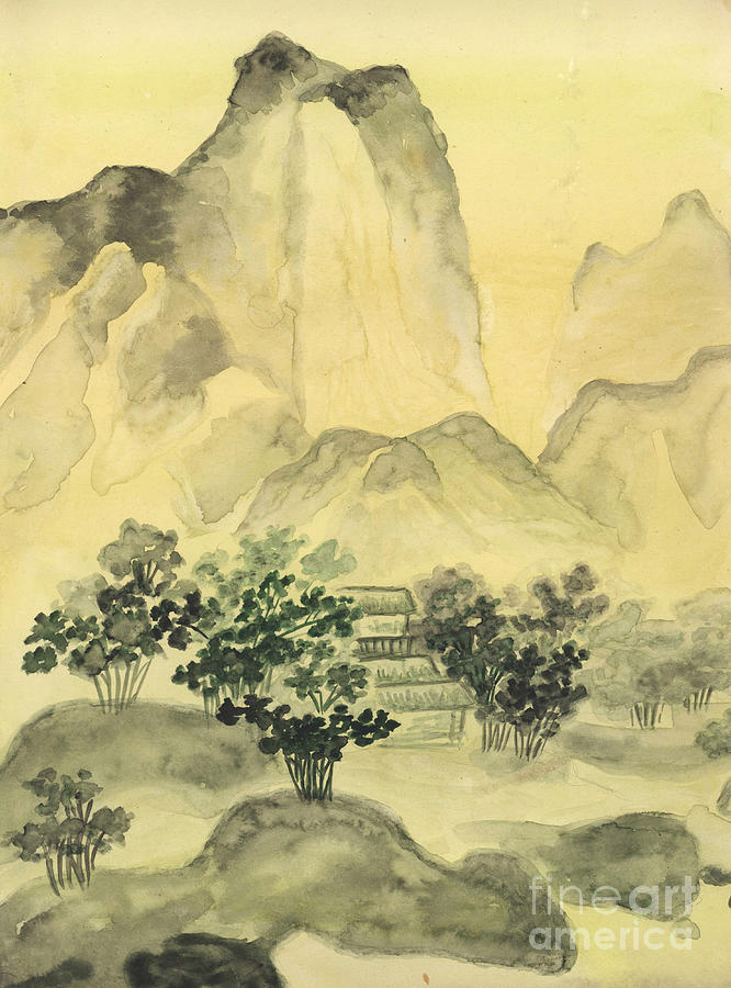 Chinese painting hills Painting by Irina Afonskaya