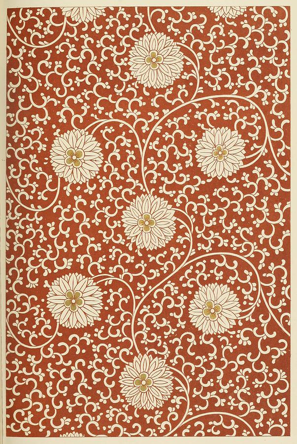  Chinese Pattern  with White Flowers Painting by Eastern Accents