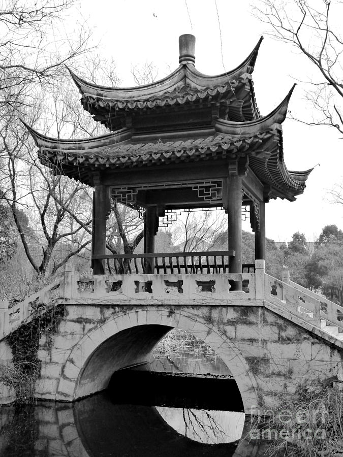 Chinese Pavilion - Bw Photograph