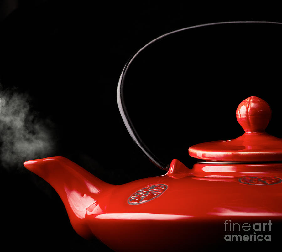Tea Photograph - Chinese red teapot by Gabriela Insuratelu