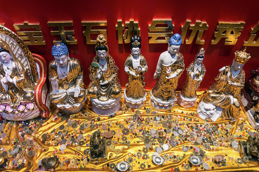 Chinese Religious Trinkets And Statues On Display In Xiamen Chin Photograph by JM Travel Photography