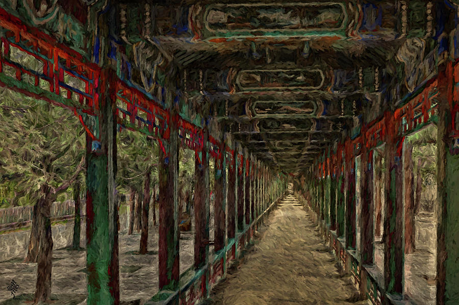 Chinese Summer Palace Walkway Digital Art by Syed Muhammad Munir ul Haq