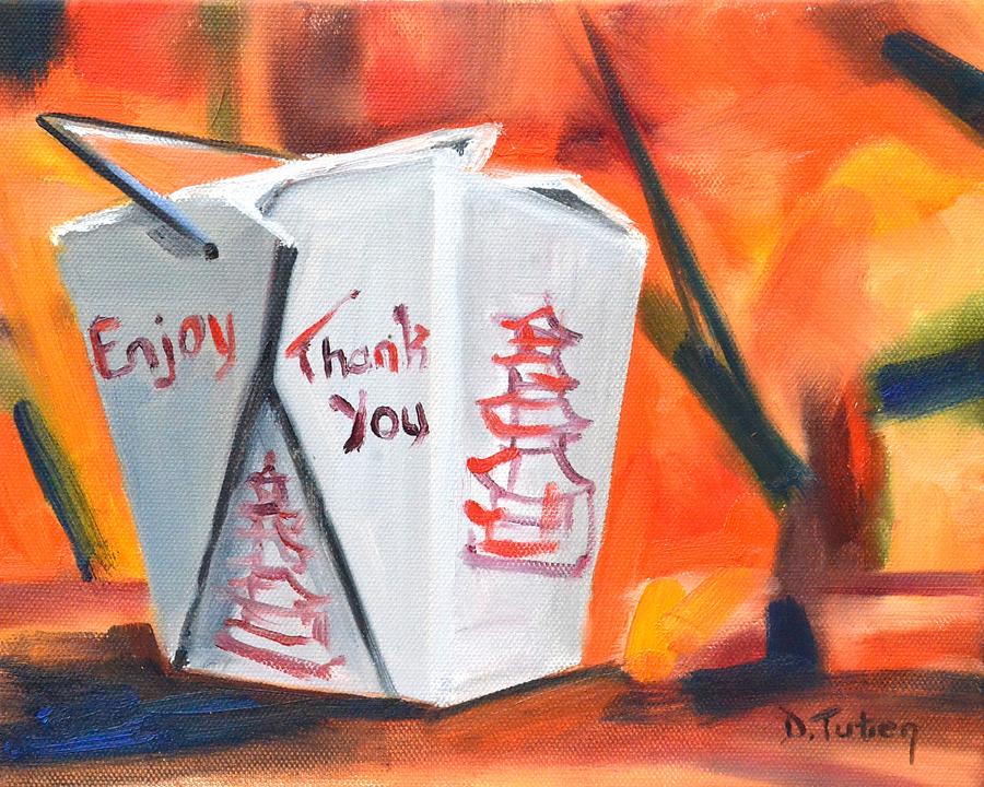 Chinese Takeout Painting by Donna Tuten