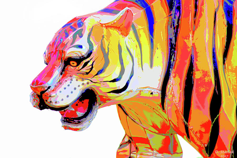 Chinese Tiger Digital Art by David Stasiak