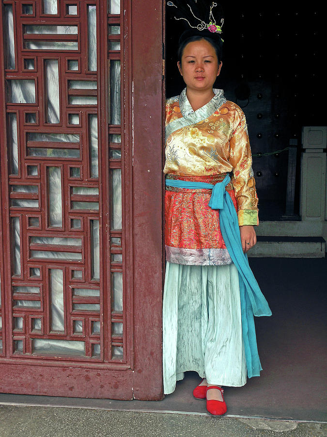 Chinese Woman by Door Photograph by Sally Weigand