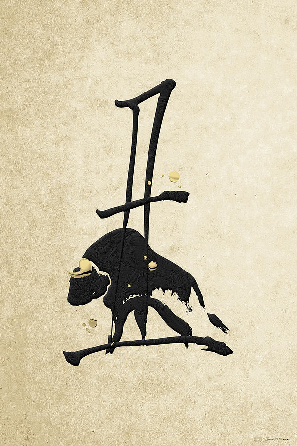 Zodiac Digital Art - Chinese Zodiac - Year of the Ox on Rice Paper by Serge Averbukh