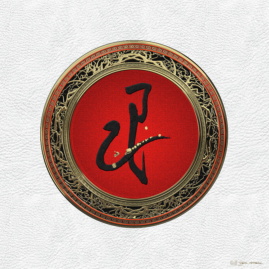 Chinese Zodiac - Year of the Snake on White Leather Digital Art by Serge Averbukh