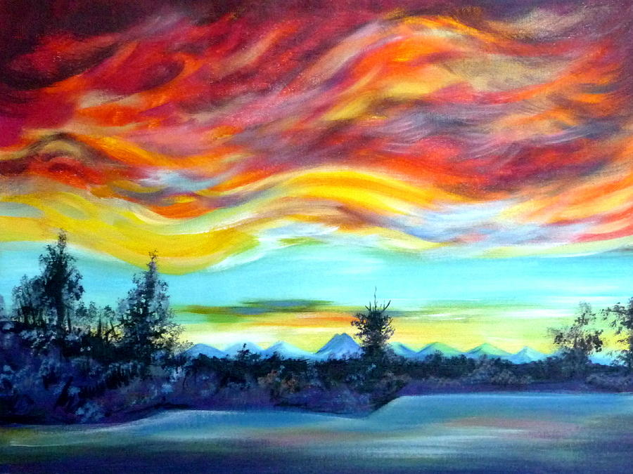 Impressionism Painting - Chinook Arch over Bow River by Anna  Duyunova