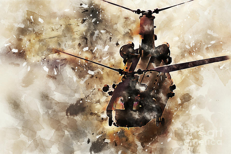 Chinook Casevac Painting Digital Art by Airpower Art