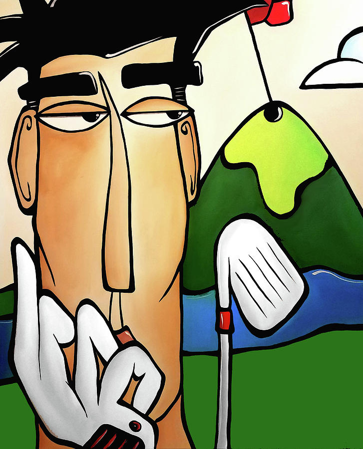 Chip and a Putt Painting by Tom Fedro