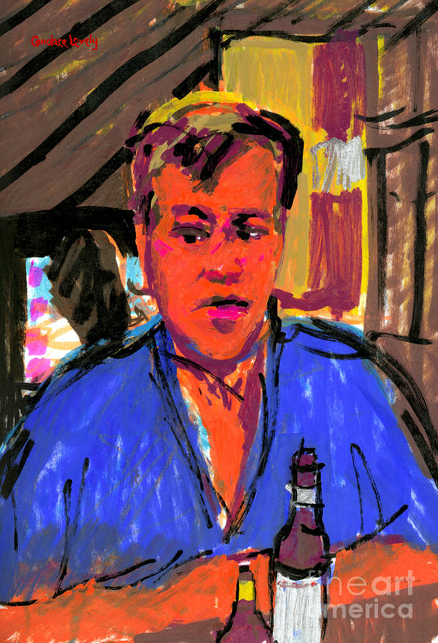 Chip at Remys Bar Painting by Candace Lovely