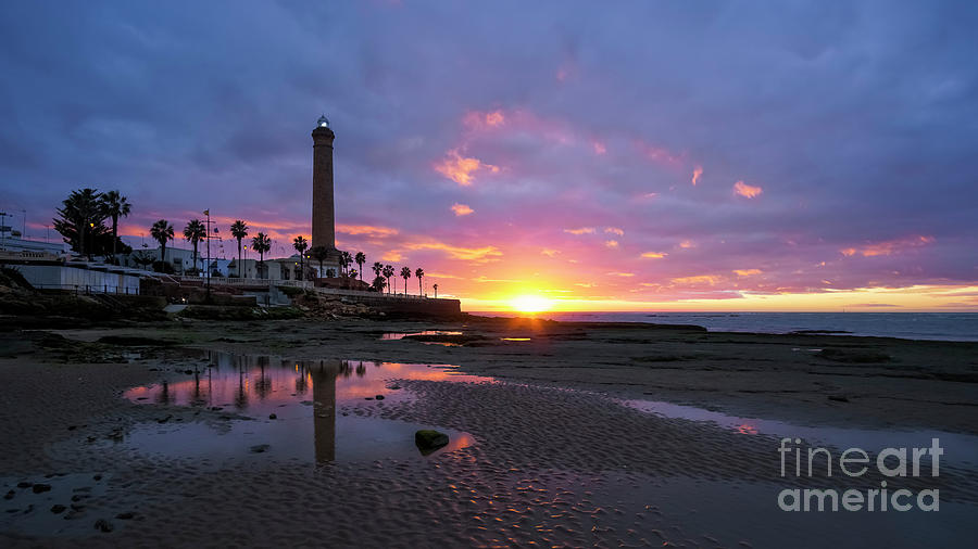 Chipiona Lighthouse at Dusk Cadiz Spain Photograph by Pablo Avanzini