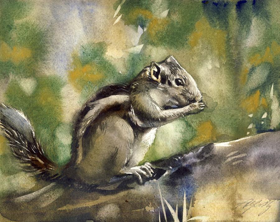 Chipmunk Painting by Alfred Ng
