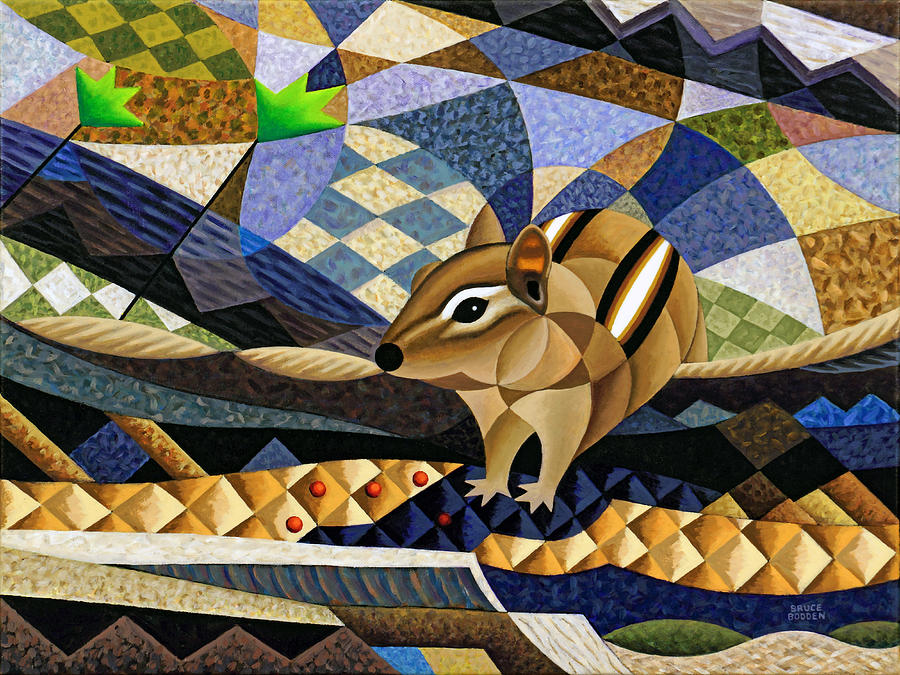 Chipmunk Painting - Chipmunk At Heckrodt by Bruce Bodden Chipmunk Painting - Chipmunk At Heckrodt by Bruce Bodden