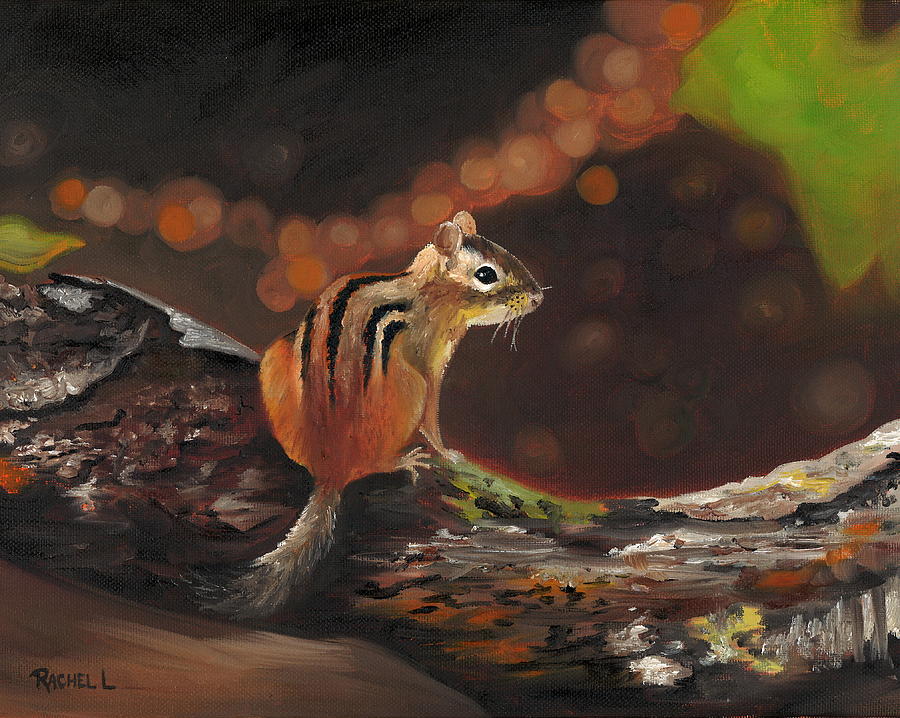 Chipmunk Painting by Rachel Lawson