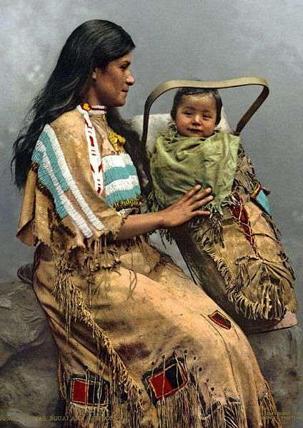 Chippewa Woman and Infant 1900 Painting by Celestial Images Pixels