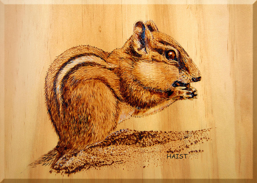 Sunflower Pyrography - Chippies Lunch by Ron Haist