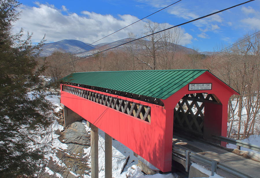 Chiselville Covered Bridge in Winter Photograph by John Burk