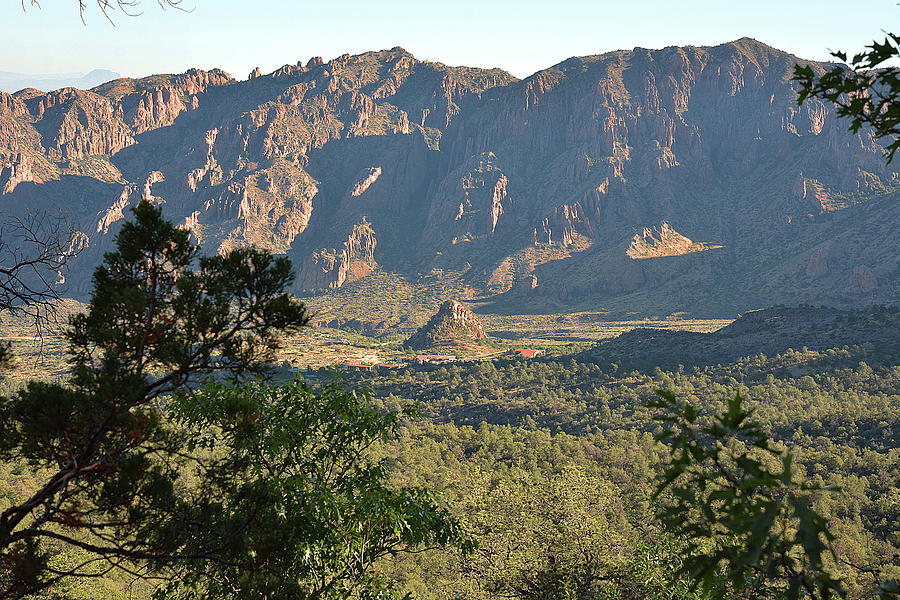 Chisos Lodge from Pinnacles Trail Photograph by Alan Lenk
