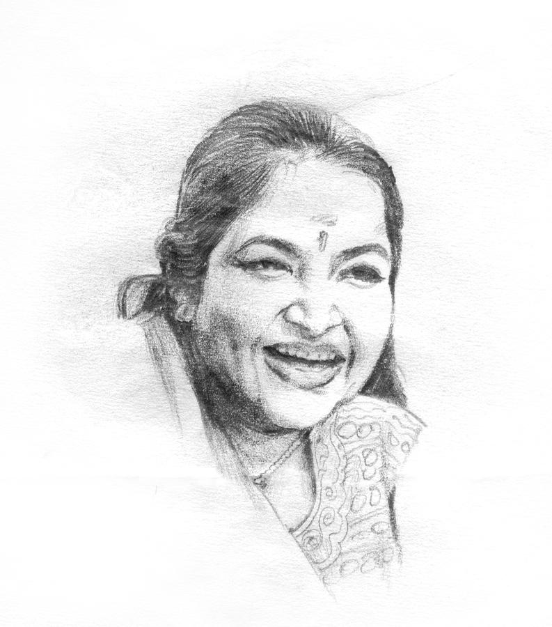 Chithra Drawing by Abdul Rahim N S - Fine Art America