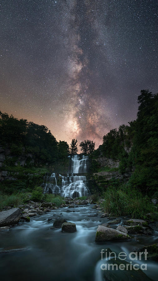 Chittenango Falls Under The Milky Way Photograph by Michael Ver Sprill