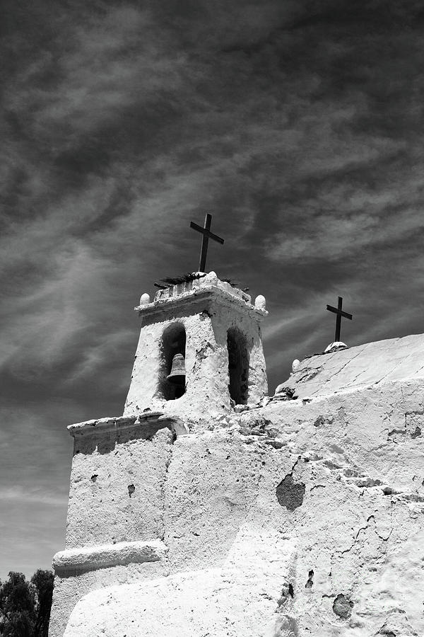 Chiu Chiu Church in Monochrome Chile Photograph by James Brunker