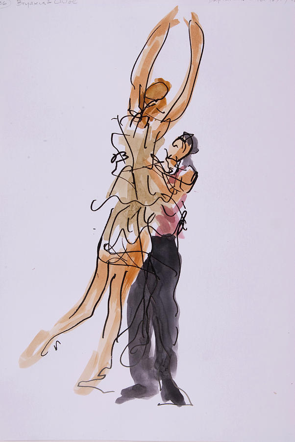 Chloe is forced to dance Drawing by Peregrine Roskilly
