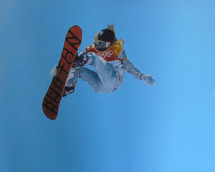 Chloe Kim Clear Blue Painting by Terence R Rogers