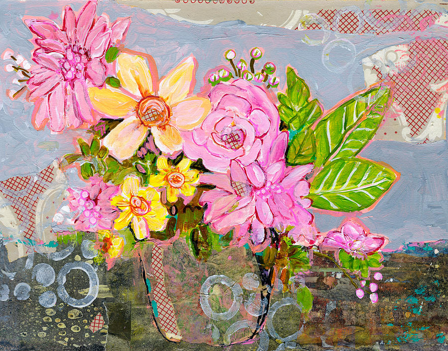 Chloe Rose Flowers Painting by Blenda Studio