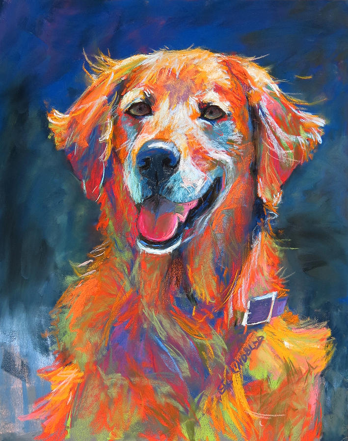 Chloe the golden retriever painting created by Sandy LIndblad Pastel by ...