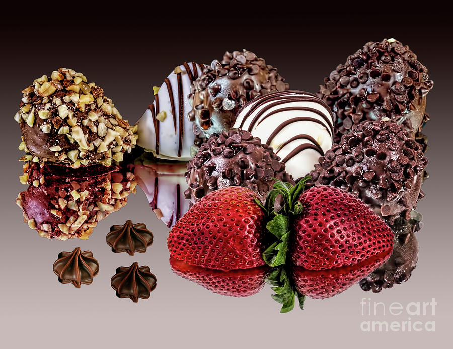 Chocolate and Strawberries Photograph by Shirley Mangini
