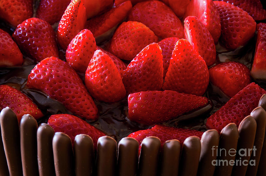 Chocolate and Strawberry Cake Photograph by Carlos Caetano