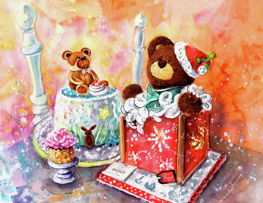 Chocolate Bear Cakes In Thirsk Painting by Miki De Goodaboom