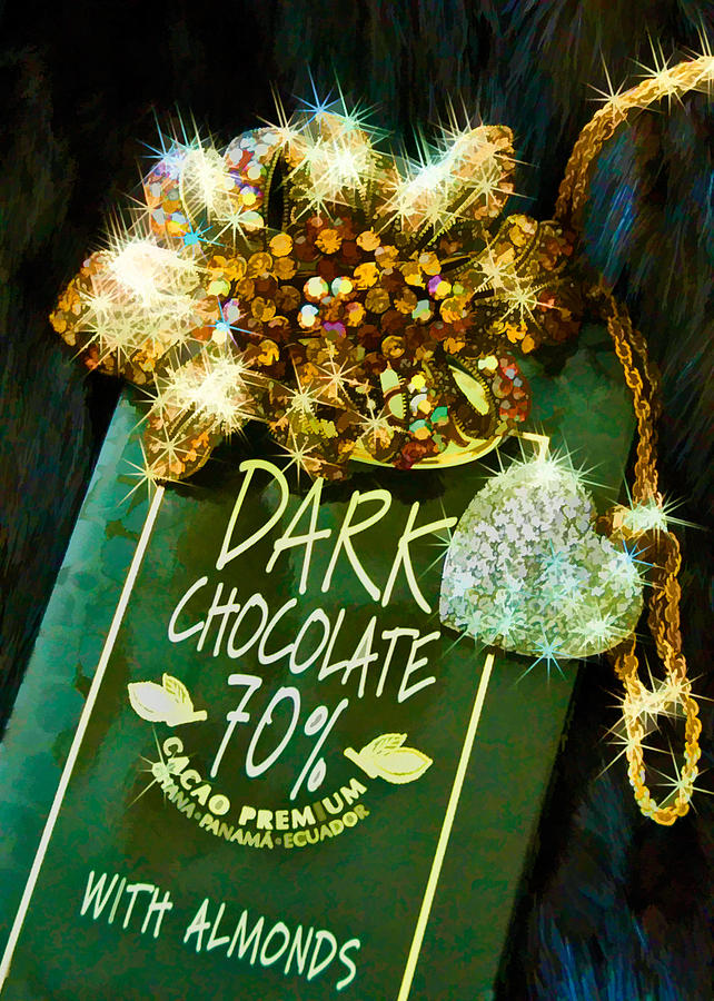 Dark Chocolate, Bling and Mink Valentines Card Photograph by Ginger Wakem