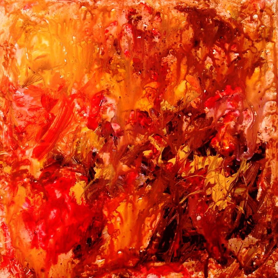 Abstract Painting - Chocolate Cherry Kiss by Natalie Holland