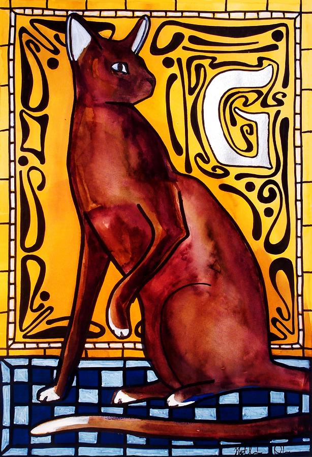 Chocolate Delight - Havana Brown Cat - Cat Art by Dora Hathazi Mendes Painting by Dora Hathazi Mendes