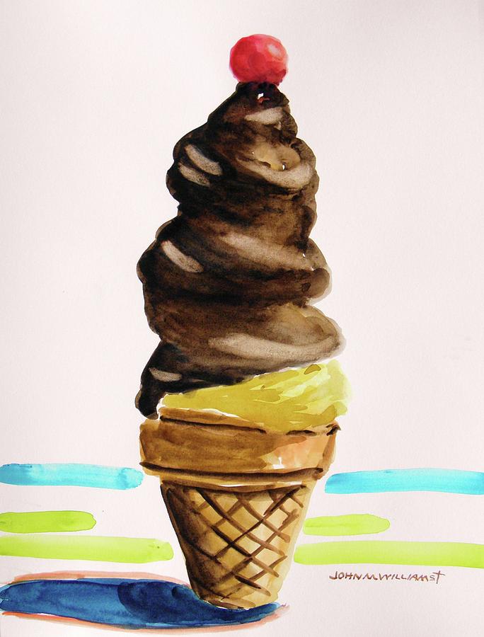 Chocolate Dipped Soft Serve Painting by John Williams