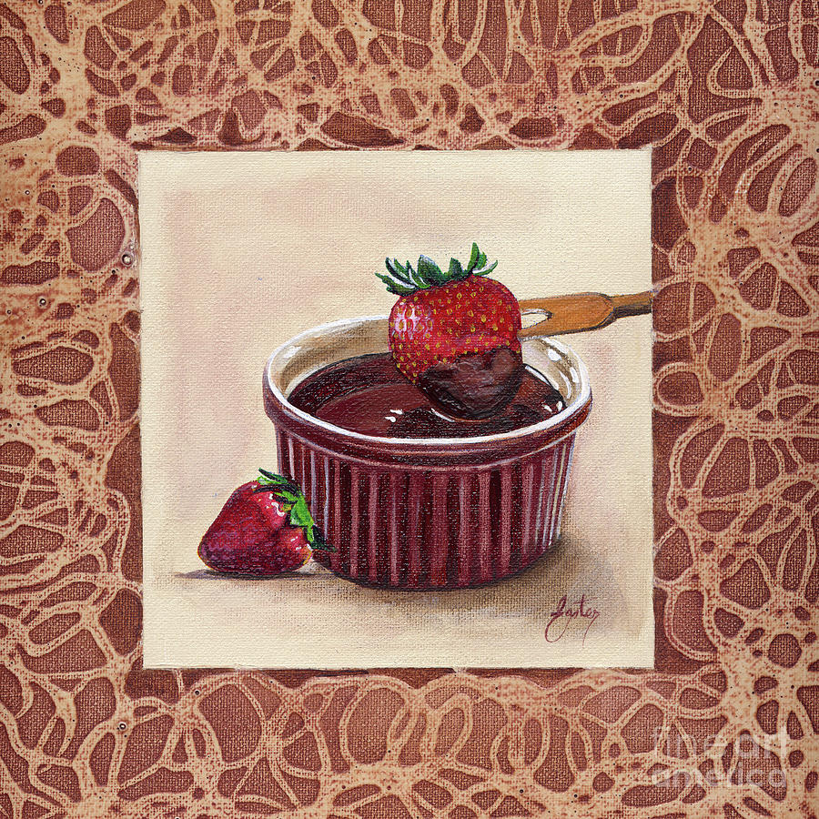 Chocolate Dipped Strawberries Painting by Daniela Easter