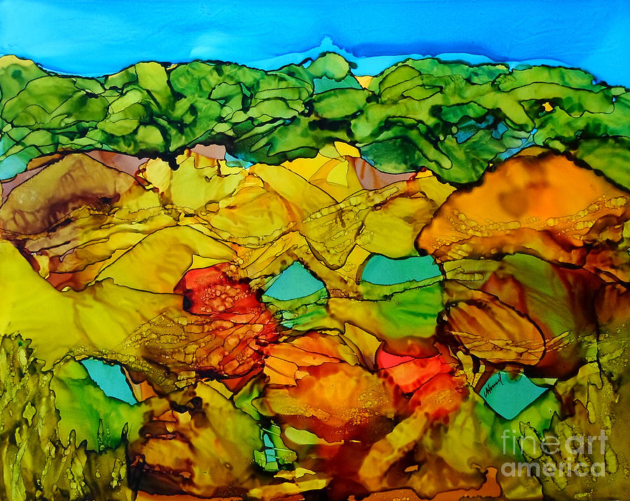 Chocolate Hills Pilippines Painting by Vicki  Housel