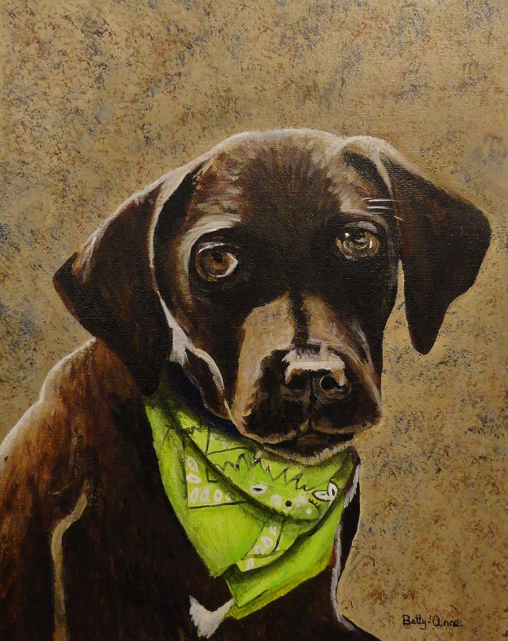 Chocolate lab Painting by Betty-Anne McDonald