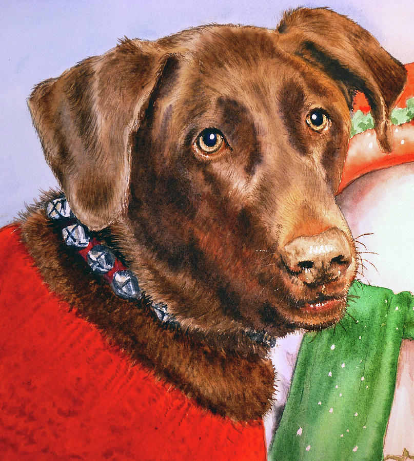 Chocolate Labrador Painting by Irina Sztukowski