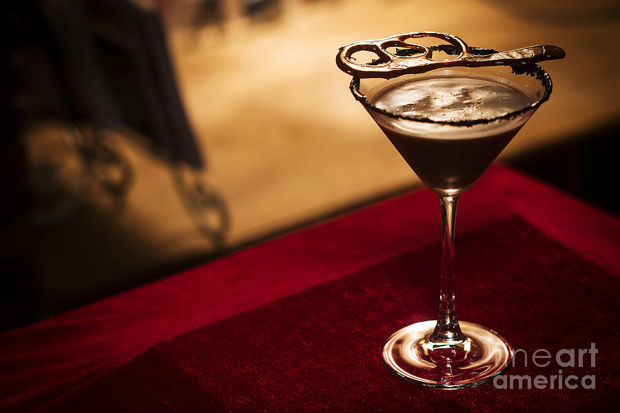 Chocolate Martini Cocktail Drink In Bar Photograph