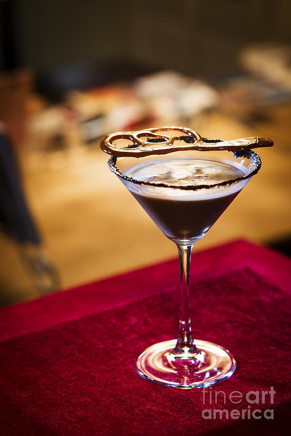 Chocolate Martini Cocktail In Trendy Bar Photograph