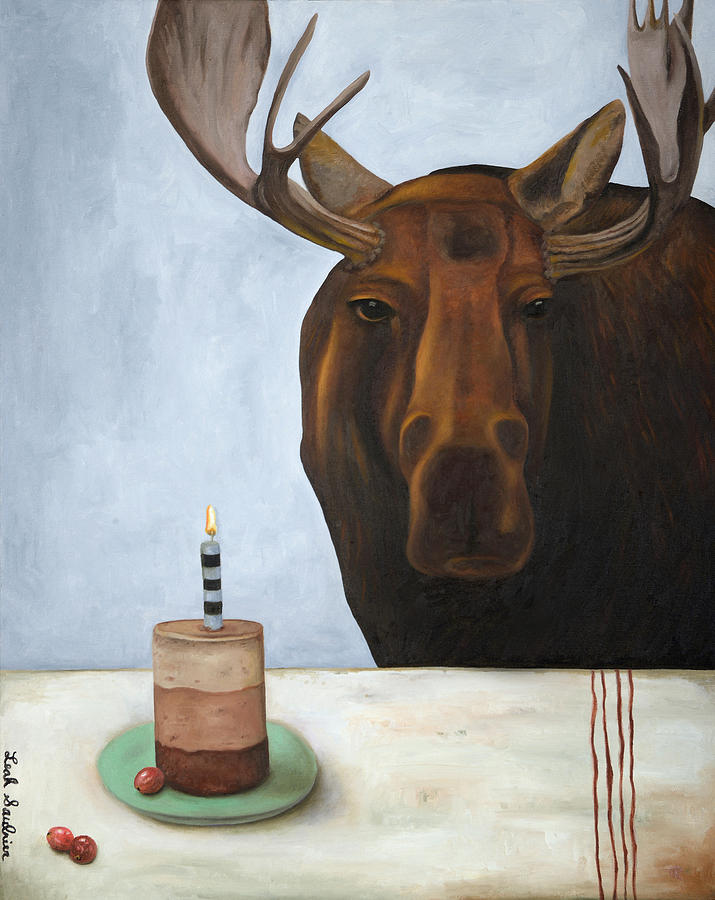 Moose Painting - Chocolate Moose by Leah Saulnier The Painting Maniac