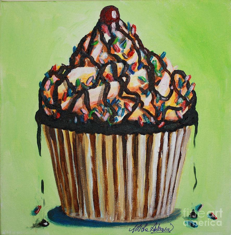 Chocolate Sundae Cupcake Painting