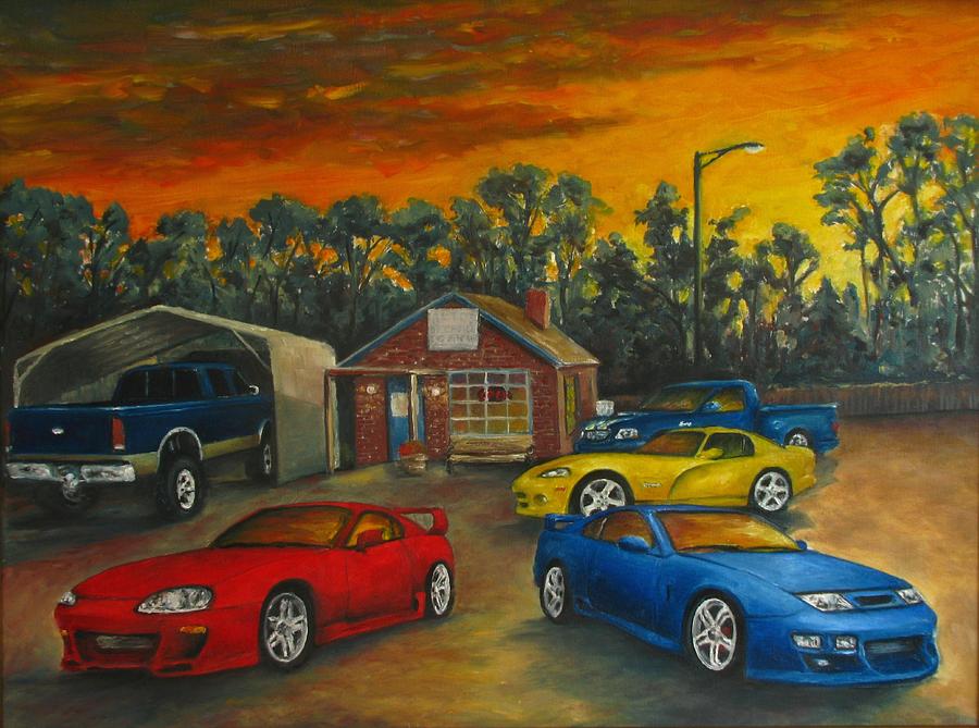 Sunset Painting - Choice Auto by Richard Klingbeil