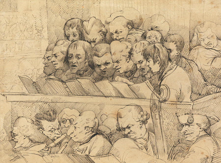 Choir and Orchestra  Drawing by John Hamilton Mortimer